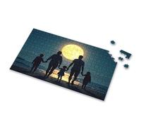 Puzzles 500 Pieces For Adults Family Walking On The Beach Under A Full Moon. Picture Puzzle 500 Piece Puzzles For Adults 1000 Piece Puzzle For(500PCS)