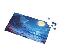 Puzzles 500 Pieces For Adults Full Moon Over The Ocean At Night Picture Puzzle Eurographics Puzzles 1000 Piece Easter Gifts(300PCS)
