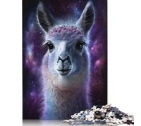 Puzzles 500 Pieces for Adults Galaxy Animal AlpacaJigsaw Puzzles Family Intellectual Art Puzzles Game Toy Gift for 500pcs (52x38cm)