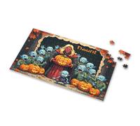 Puzzles 500 Pieces For Adults Halloween Haunt: A Spooky Gathering With Jack-O'-Lanterns Picture Puzzle 500 Piece Jigsaw Puzzles Spot It Game For Kids(500PCS)