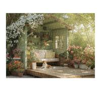 Puzzles 500 Pieces for Adults - Horizontal Jigsaw Puzzles for Adults 500 Piece, Challenging Puzzle Game for Women, Gifts for Men, Tranquil Courtyard