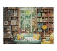 Puzzles 500 Pieces for Adults - Horizontal Jigsaw Puzzles for Adults 500 Piece, Challenging Puzzle Game for Women, Gifts for Men, cozy indoor study