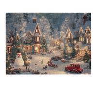Puzzles 500 Pieces for Adults - Horizontal Jigsaw Puzzles for Adults 500 Piece, Challenging Puzzle Game for Women, Gifts for Men, Christmas Snow - scene