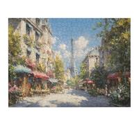 Puzzles 500 Pieces for Adults - Horizontal Jigsaw Puzzles for Adults 500 Piece, Challenging Puzzle Game for Women, Gifts for Men, Romantic Paris Street