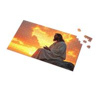 Puzzles 500 Pieces For Adults Jesus In The Sunset Reflection Picture Puzzle Eurographics Puzzles 1000 Piece Easter Gifts(500PCS)