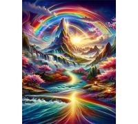 Puzzles 500 Pieces for Adults jigsaw puzzles for adults 500 Piece Educational Challenge Games Decoration puzzle - Rainbow Mountain Scenery