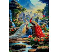Puzzles 500 Pieces for Adults jigsaw puzzles for adults 500 Piece Educational Challenge Games Decoration puzzle - Landscape Waterfall Peacock
