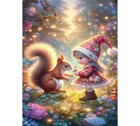Puzzles 500 Pieces for Adults jigsaw puzzles for adults 500 Piece Educational Challenge Games Decoration puzzle - Cute Girl Squirrel