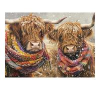 Puzzles 500 Pieces for Adults jigsaw puzzles for adults 500 Piece Educational Challenge Games Decoration puzzle - Winter Highland Cattle