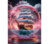 Puzzles 500 Pieces for Adults jigsaw puzzles for adults 500 Piece Educational Challenge Games Decoration puzzle - Crystal Ball Sailboat Landscape