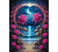 Puzzles 500 Pieces for Adults jigsaw puzzles for adults 500 Piece Educational Challenge Games Decoration puzzle - Beach Purple Rose Archway
