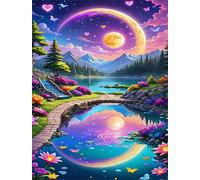 Puzzles 500 Pieces for Adults jigsaw puzzles for adults 500 Piece Educational Challenge Games Decoration puzzle - Moon Lake Scenery