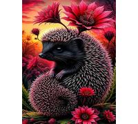 Puzzles 500 Pieces for Adults jigsaw puzzles for adults 500 Piece Educational Challenge Games Decoration puzzle - Red Flowers Hedgehog