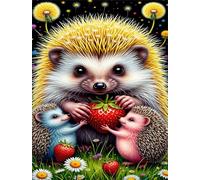 Puzzles 500 Pieces for Adults jigsaw puzzles for adults 500 Piece Educational Challenge Games Decoration puzzle - Strawberry Hedgehog Family