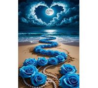 Puzzles 500 Pieces For Adults jigsaw puzzles for adults Classic Educational Challenging Games Toys Family Decoration Puzzle - Moon Beach Roses