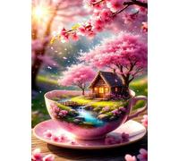 Puzzles 500 Pieces For Adults jigsaw puzzles for adults Classic Educational Challenging Games Toys Family Decoration Puzzle - Pink Cup Scenery