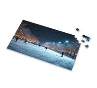 Puzzles 500 Pieces For Adults People Skating On An Outdoor Ice Rink Under A Starry Night Sky Picture Puzzle Gifts For 5 Year Old Girls Jigsaw Puzzles 500 Piec(500PCS)