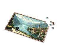 Puzzles 500 Pieces For Adults Romantic Lakefront View With Mountains In The Background Picture Puzzle 500 Piece Jigsaw Puzzles Spot It Game For Kids(500PCS)