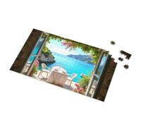 Puzzles 500 Pieces For Adults Romantic Seaside Dining With A View Picture Puzzle Eurographics Puzzles 1000 Piece Easter Gifts(500PCS)