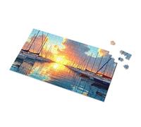 Puzzles 500 Pieces For Adults Sailing Serenity: A Sunset At The Marina Picture Puzzle Outfoxed Game For Kids Easter Gifts(300PCS)