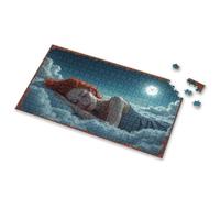 Puzzles 500 Pieces For Adults Serene Dreams: A Night Sky With Moonlit Clouds Picture Puzzle Jigsaw Puzzle 500 Pieces(500PCS)