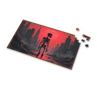 Puzzles 500 Pieces For Adults Skeletal Cityscape: A Haunting Sunset View Picture Puzzle Jigsaw Puzzle 500 Pieces(300PCS)