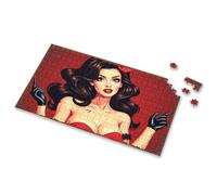 Puzzles 500 Pieces For Adults Striking Pin-Up Art: Bold Red Gloves And Curves Picture Puzzle Jigsaw Puzzle 500 Pieces(1000PCS)