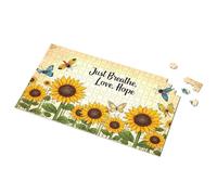 Puzzles 500 Pieces For Adults Sunflowers And Butterflies: Just Breathe, Love, Hope Picture Puzzle Eurographics Puzzles 1000 Piece Easter Gifts(1000PCS)