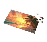 Puzzles 500 Pieces For Adults Sunset On The Beach With Palm Trees Picture Puzzle Eurographics Puzzles 1000 Piece Easter Gifts(1000PCS)