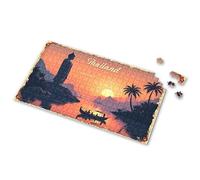 Puzzles 500 Pieces For Adults Sunset Serenity: A Thai Sunset With Buddha Statue And Boat Ride Picture Puzzle Jigsaw Puzzle 500 Pieces(300PCS)
