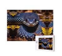 Puzzles 500 Pieces Forest Snake Jigsaw Puzzles Wooden Photo Puzzle for Adults Personalized Picture Puzzle Classic Jigsaw Puzzle for Family Wedding Birthday Valentine's Day Gifts 15.7 x 11 Inch