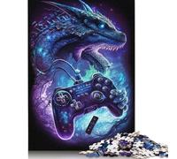 Puzzles 500 Pieces Galaxy Game Dragon Jigsaw Puzzle Decompression Toy Wooden Jigsaws Adult Birthday Gifts 500pcs (52x38cm)
