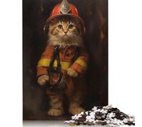 Puzzles 500 Pieces Kitty Firefighter Jigsaw Puzzle Boys And Girls Difficulty Puzzle Educational Toy Games Family Decoration 500pcs (52x38cm)