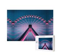 Puzzles 500 Pieces Large Ferris Wheel Jigsaw Puzzles Wooden Photo Puzzle for Adults Personalized Picture Puzzle Classic Jigsaw Puzzle for Family Wedding Birthday Valentine's Day Gifts 15.7 x 11 Inch