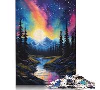 Puzzles 500 Pieces Mountain Sunfall Jigsaw Puzzle Adults Puzzles Difficulty Puzzles Education Games Toys Family Decoration 500pcs (52x38cm)