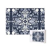 Puzzles 500 Pieces Navy Blue Jigsaw Puzzles Wooden Photo Puzzle for Adults Personalized Picture Puzzle Classic Jigsaw Puzzle for Family Wedding Birthday Valentine's Day Gifts 15.7 x 11 Inch