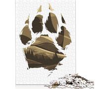 Puzzles 500 Pieces Paw Print Landscape Jigsaw Puzzle Adults Puzzles Difficulty Puzzles Puzzle Education Games Toys Family Decoration 500pcs (52x38cm)