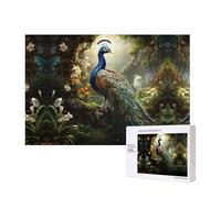 Puzzles 500 Pieces Peacock on the Tree Jigsaw Puzzles Wooden Photo Puzzle for Adults Personalized Picture Puzzle Classic Jigsaw Puzzle for Family Wedding Birthday Valentine's Day Gifts 15.7 x 11 Inch