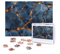 Puzzles 500 Pieces Personalized Jigsaw Puzzles Black Cracked Ice Puzzle Challenging Picture with storage bag Photo Puzzle for Adults Wedding (52 X 38 CM)