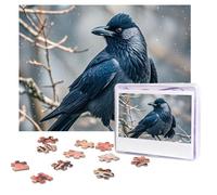 Puzzles 500 Pieces Personalized Jigsaw Puzzles Black Crow Birds Puzzle Challenging Picture with storage bag Photo Puzzle for Adults Wedding (52 X 38 CM)