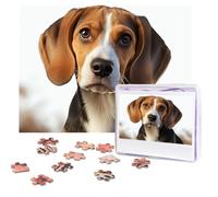 Puzzles 500 Pieces Personalized Jigsaw Puzzles Cute Beagle Dog Puzzle Challenging Picture with storage bag Photo Puzzle for Adults Wedding (75 X 50 CM)