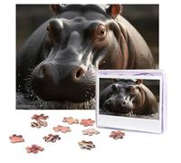Puzzles 500 Pieces Personalized Jigsaw Puzzles hippo Puzzle Challenging Picture with storage bag Photo Puzzle for Adults Wedding (52 X 38 CM)