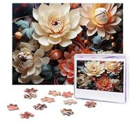 Puzzles 500 Pieces Personalized Jigsaw Puzzles Intricate Flowers Puzzle Challenging Picture with storage bag Photo Puzzle for Adults Wedding (52 X 38 CM)