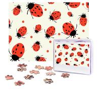 Puzzles 500 Pieces Personalized Jigsaw Puzzles Ladybugs Pattern Infinite Speckled Puzzle Challenging Picture with storage bag Photo Puzzle for Adults Wedding (52 X 38 CM)