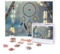 Puzzles 500 Pieces Personalized Jigsaw Puzzles Native American Dream Catcher Puzzle Challenging Picture with storage bag Photo Puzzle for Adults Wedding (52 X 38 CM)
