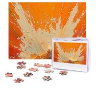 Puzzles 500 Pieces Personalized Jigsaw Puzzles Orange Explosion Puzzle Challenging Picture with storage bag Photo Puzzle for Adults Wedding (52 X 38 CM)