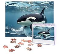 Puzzles 500 Pieces Personalized Jigsaw Puzzles Orca Killer Whale Puzzle Challenging Picture with storage bag Photo Puzzle for Adults Wedding (52 X 38 CM)