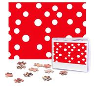 Puzzles 500 Pieces Personalized Jigsaw Puzzles red white polka dot Puzzle Challenging Picture with storage bag Photo Puzzle for Adults Wedding (52 X 38 CM)