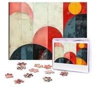 Puzzles 500 Pieces Personalized Jigsaw Puzzles Retro Geometry Puzzle Challenging Picture with storage bag Photo Puzzle for Adults Wedding (52 X 38 CM)