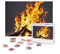 Puzzles 500 Pieces Personalized Jigsaw Puzzles Roaring Flame Puzzle Challenging Picture with storage bag Photo Puzzle for Adults Wedding (52 X 38 CM)